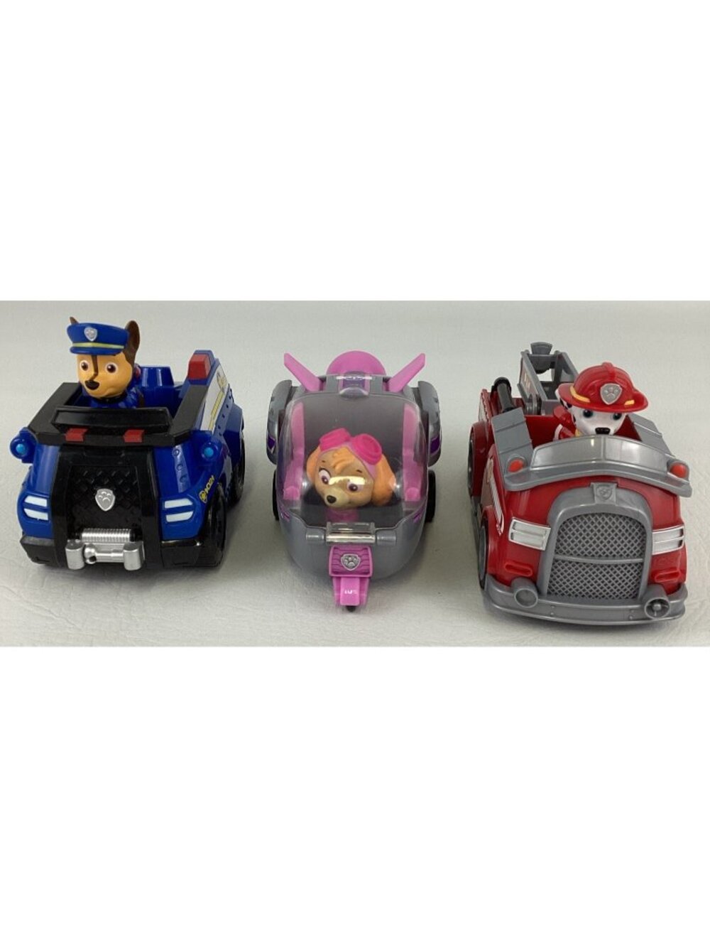 Paw Patrol Bundle Figures Vehicle Lot Skye Chase Police Marshall Fire Truck